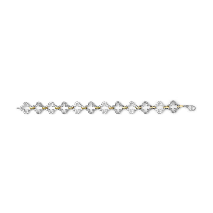 1/10 Ct. T.W. Natural Round Diamond Tennis Bracelet in Two-Tone Sterling Silver, photo 4