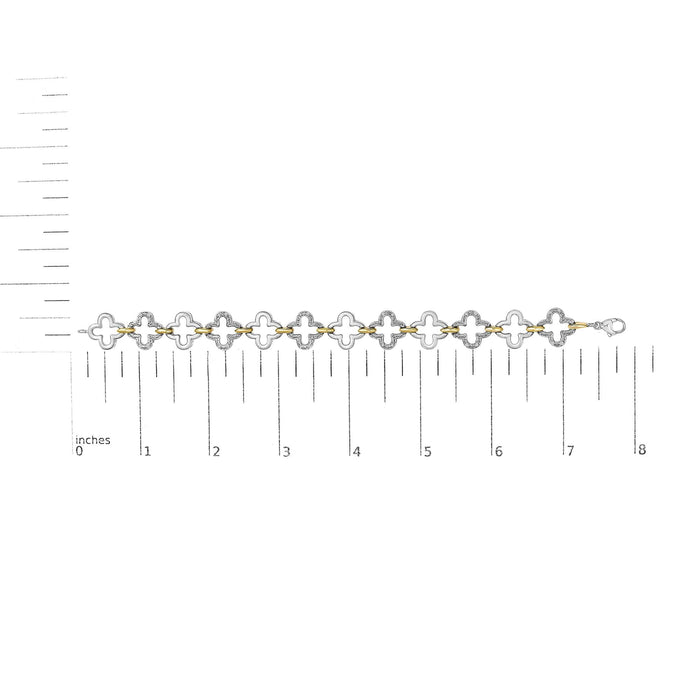 1/10 Ct. T.W. Natural Round Diamond Tennis Bracelet in Two-Tone Sterling Silver, photo 5