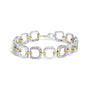 Diamond Accent Open Box Link Bracelet in Two-Tone Sterling Silver, photo 1