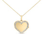 Collar con colgante de relicario de corazón con diamantes de 1/10 ct. p.t. en vermeil de oro, foto 1