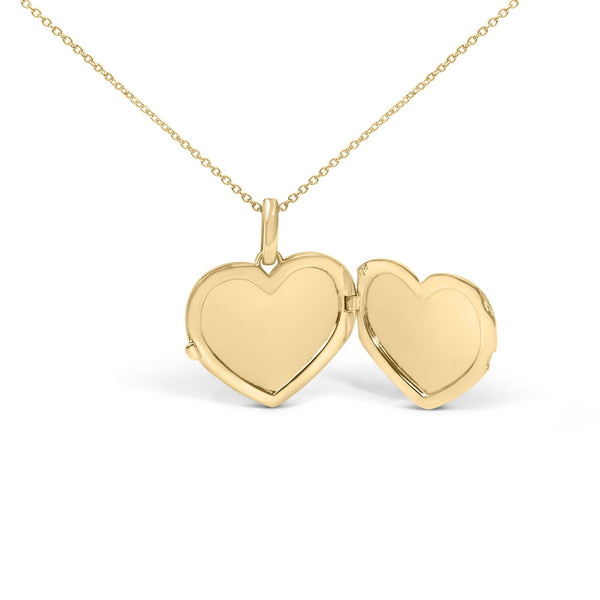 1/10 Ct. T.W. Diamond Heart Locket Pendant Necklace in Gold Vermeil, photo 2