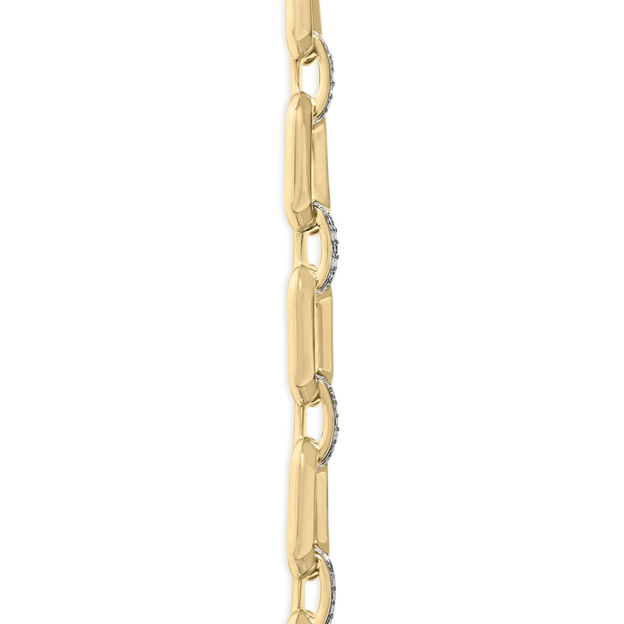Collar de eslabones octagonales gruesos con diamantes de 1/4 ct. p.t. en vermeil de oro, foto 4