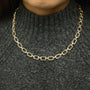 Collar de eslabones octagonales gruesos con diamantes de 1/4 ct. p.t. en vermeil de oro, foto 3