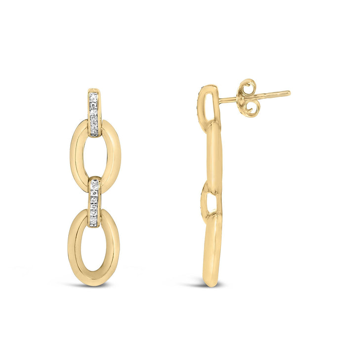 Diamond Accent Bold Oval Link Earrings in Gold Vermeil, photo 4