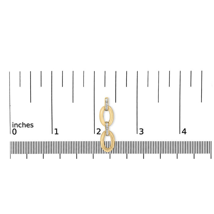 Diamond Accent Bold Oval Link Earrings in Gold Vermeil, photo 5