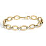 Pulsera de eslabones ovalados gruesos con diamantes de 1/10 ct. p.t. en vermeil de oro, foto 1