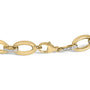 Pulsera de eslabones ovalados gruesos con diamantes de 1/10 ct. p.t. en vermeil de oro, foto 2