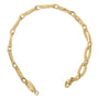 Pulsera de eslabones ovalados gruesos con diamantes de 1/10 ct. p.t. en vermeil de oro, foto 4