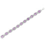 1/10 Ct. T.W. 7x7 mm Cushion-Cut Purple Amethyst and Round-Cut Diamond Square Shape Tennis Bracelet in Sterling Silver, photo 6