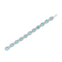 Pulsera tenis cuadrada con topacio azul talla cojín de 7x7 mm y diamantes de 1/10 ct. p.t. en plata de ley, foto 6
