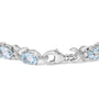 Pulsera tenis de eslabones en X con topacio azul ovalado de 16 ct. p.t. y detalle de diamante en plata de ley, foto 2