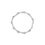 Pulsera tenis con topacio azul talla cojín de 7x7 mm y diamantes talla redonda de 1/20 ct. p.t. en plata de ley, foto 4
