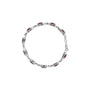 Pulsera tenis de eslabones con granate rojo talla cojín a cuadros de 7x7mm y detalle de diamante en plata de ley, foto 4
