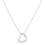 Bezel-Set Diamond Accent Heart Pendant Necklace in Sterling Silver, photo 1