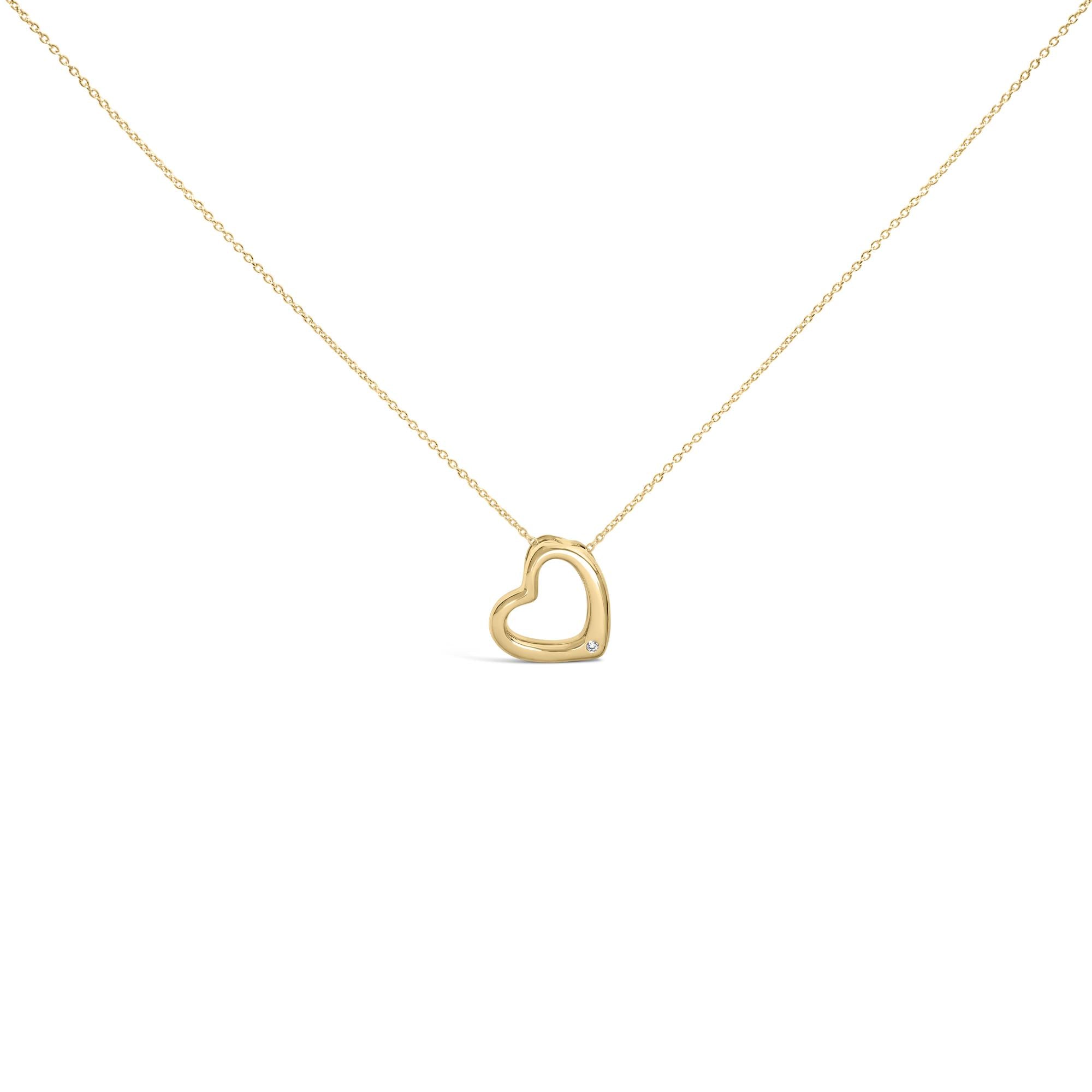 Collar con colgante de corazón con detalle de diamante en vermeil de oro, foto 1