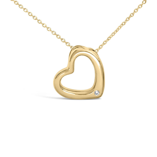 Diamond Accent Heart Pendant Necklace in Gold Vermeil, photo 2