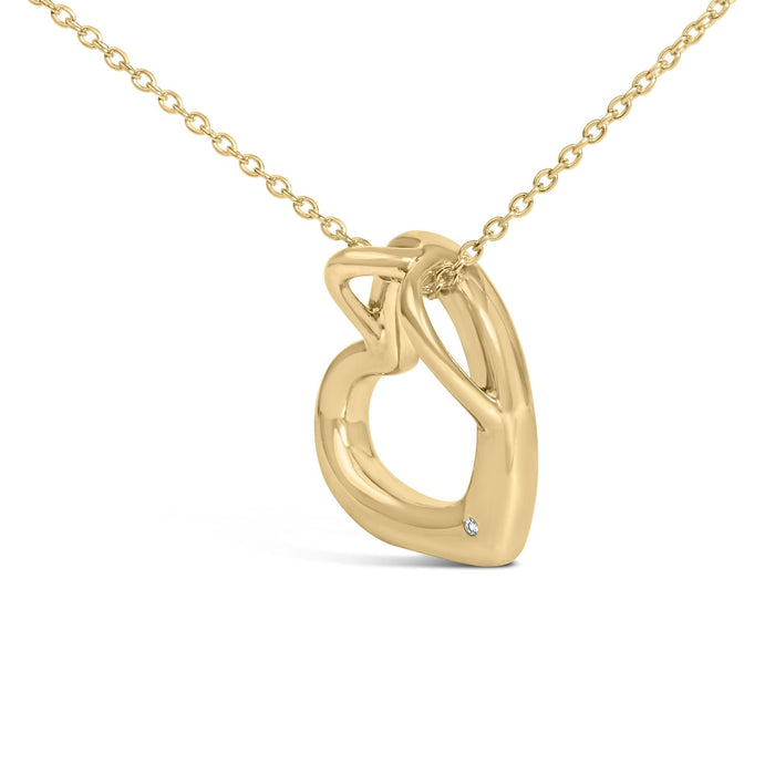 Collar con colgante de corazón con detalle de diamante en vermeil de oro, foto 4