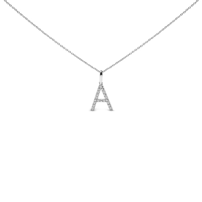 Diamond Accent A-Z Initial Pendant Necklace in Sterling Silver, photo 26