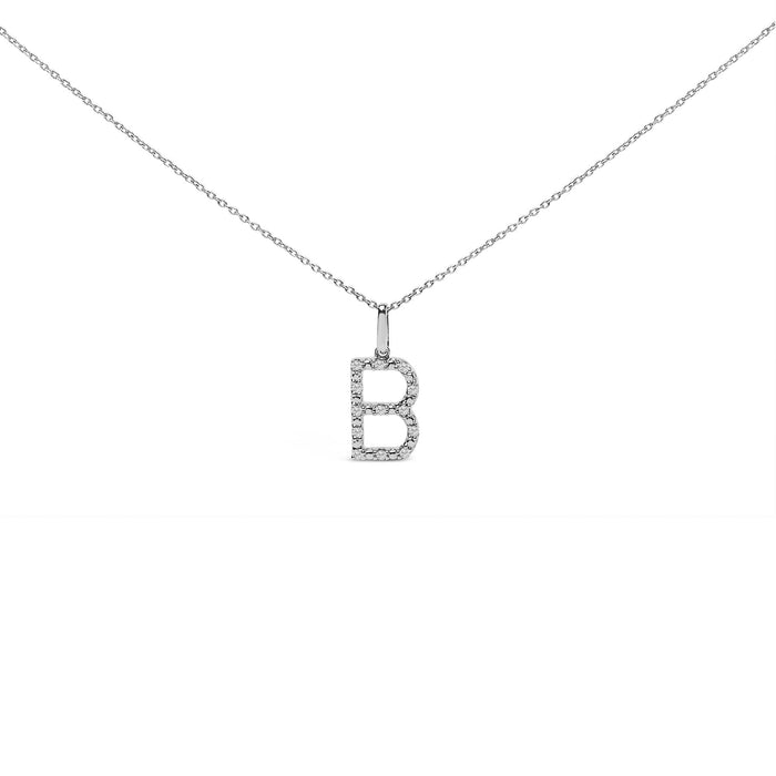 Diamond Accent A-Z Initial Pendant Necklace in Sterling Silver, photo 25