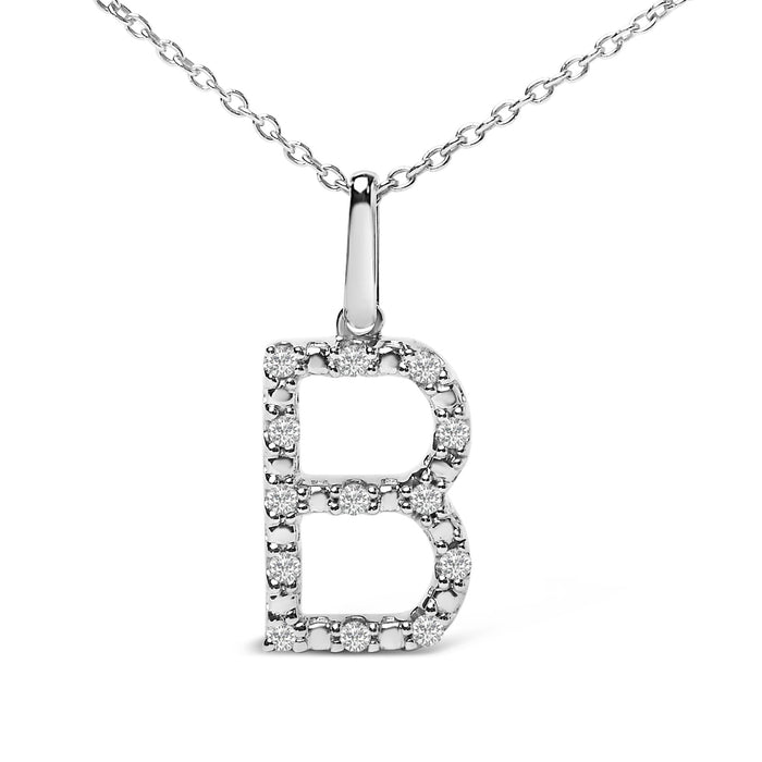 Diamond Accent A-Z Initial Pendant Necklace in Sterling Silver, photo 51