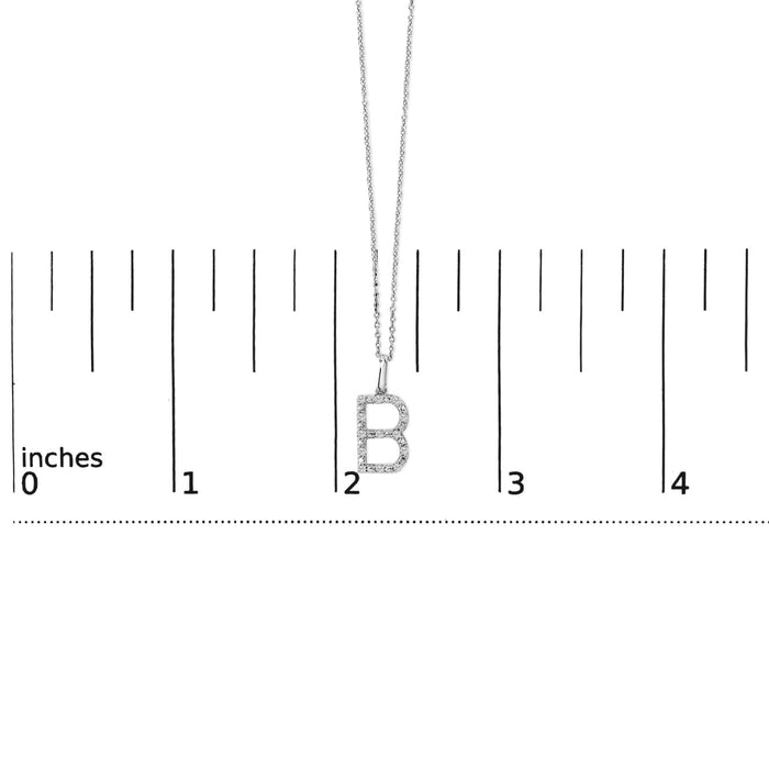 Diamond Accent A-Z Initial Pendant Necklace in Sterling Silver