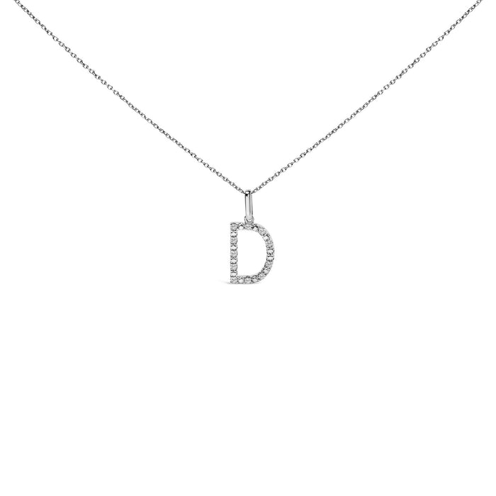 Diamond Accent A-Z Initial Pendant Necklace in Sterling Silver, photo 23