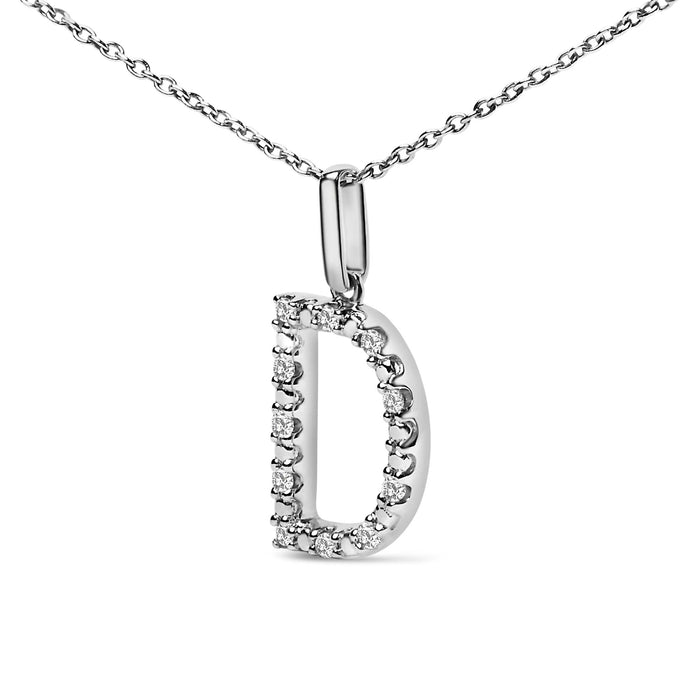 Diamond Accent A-Z Initial Pendant Necklace in Sterling Silver