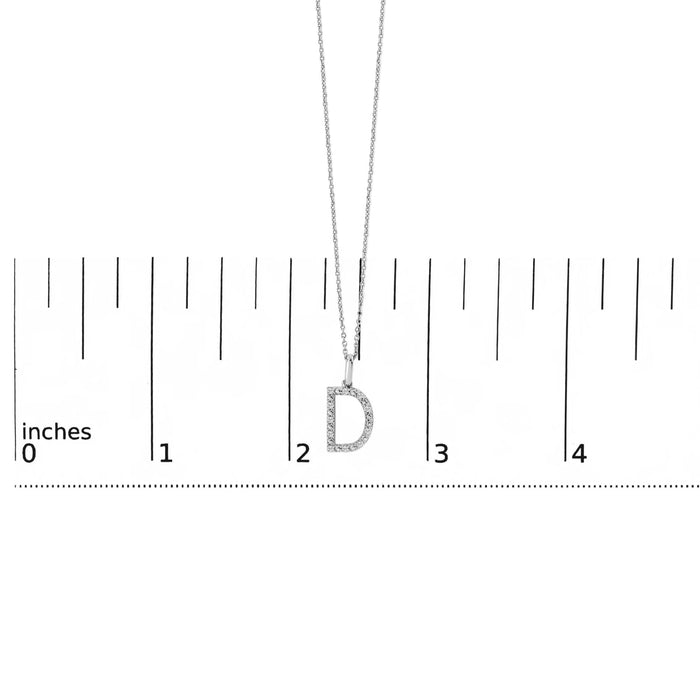 Diamond Accent A-Z Initial Pendant Necklace in Sterling Silver