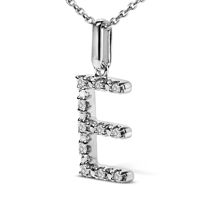 Diamond Accent A-Z Initial Pendant Necklace in Sterling Silver