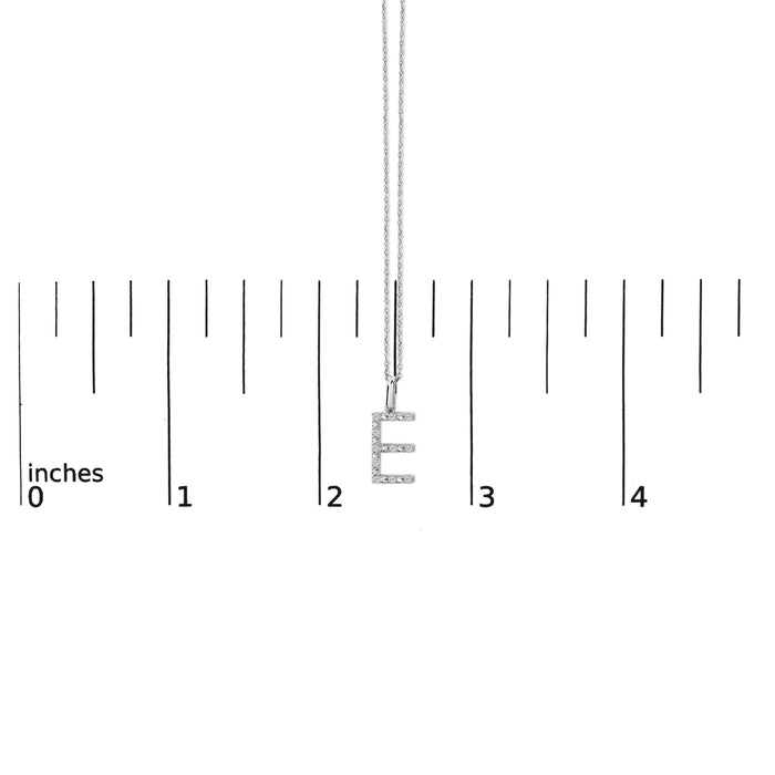 Diamond Accent A-Z Initial Pendant Necklace in Sterling Silver