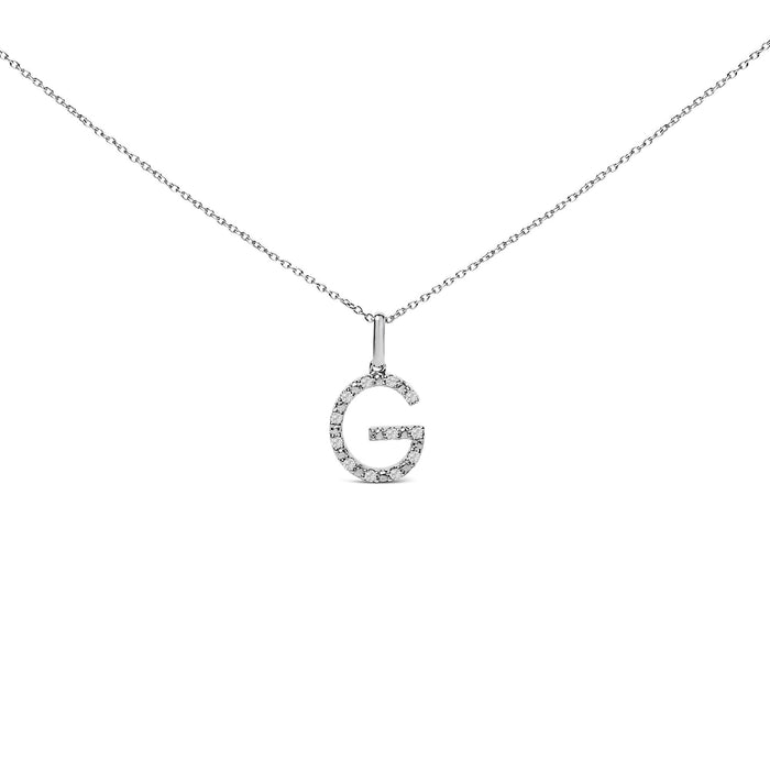 Diamond Accent A-Z Initial Pendant Necklace in Sterling Silver, photo 20