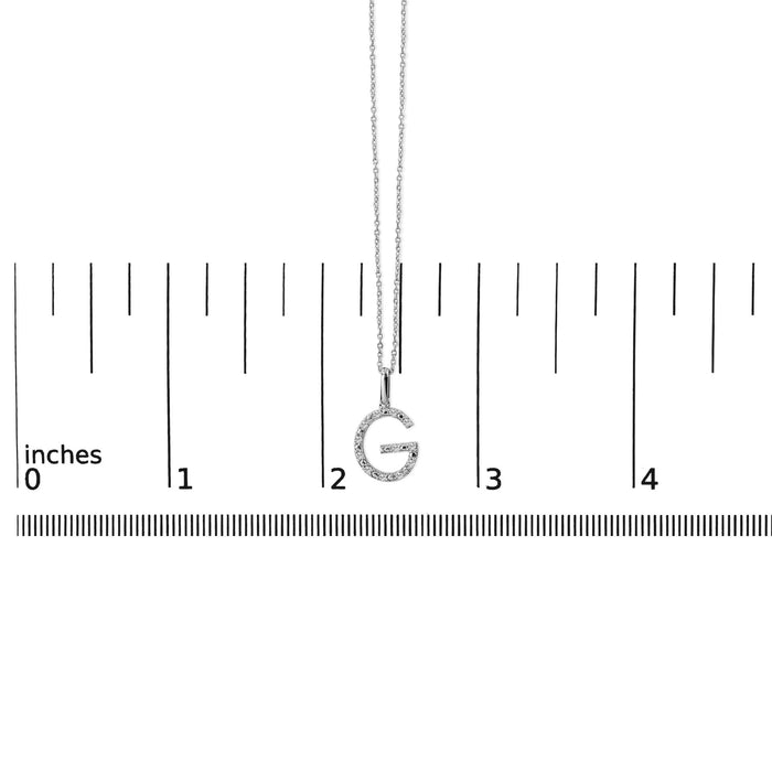 Diamond Accent A-Z Initial Pendant Necklace in Sterling Silver