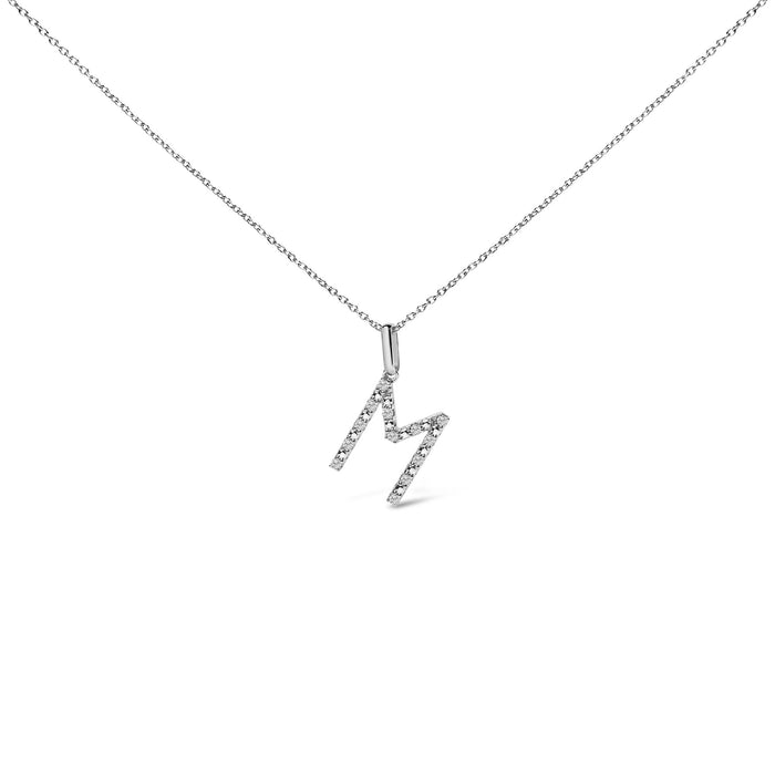Diamond Accent A-Z Initial Pendant Necklace in Sterling Silver, photo 14
