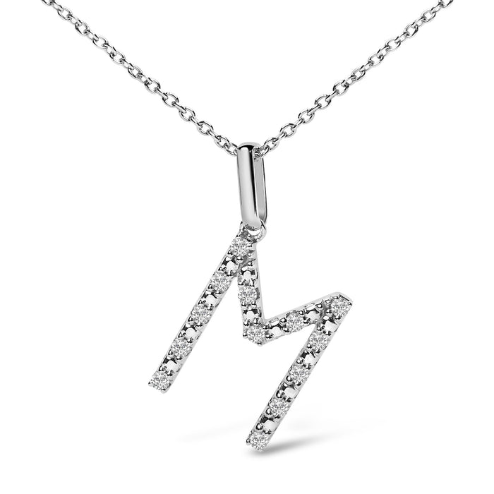 Diamond Accent A-Z Initial Pendant Necklace in Sterling Silver, photo 40