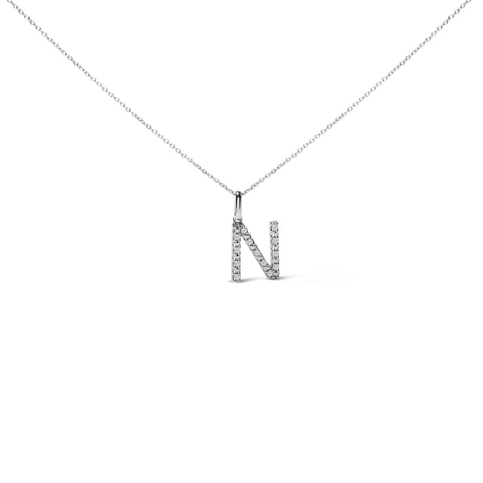 Diamond Accent A-Z Initial Pendant Necklace in Sterling Silver, photo 13