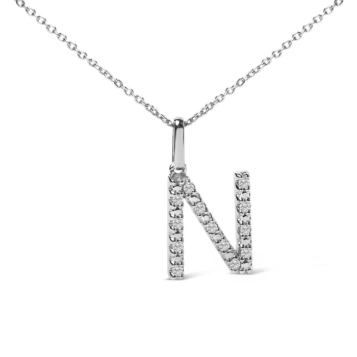 Diamond Accent A-Z Initial Pendant Necklace in Sterling Silver, photo 39