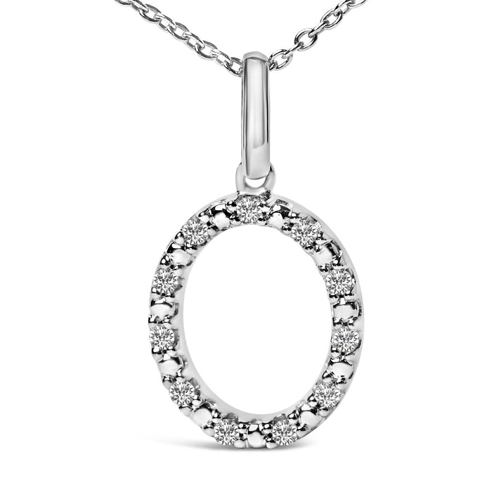 Diamond Accent A-Z Initial Pendant Necklace in Sterling Silver, photo 38