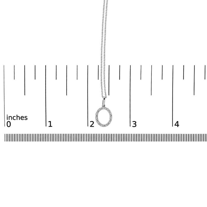 Diamond Accent A-Z Initial Pendant Necklace in Sterling Silver
