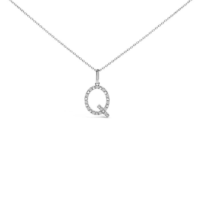 Diamond Accent A-Z Initial Pendant Necklace in Sterling Silver, photo 10