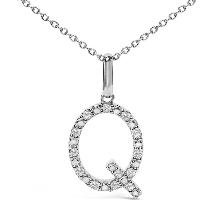 Diamond Accent A-Z Initial Pendant Necklace in Sterling Silver, photo 36