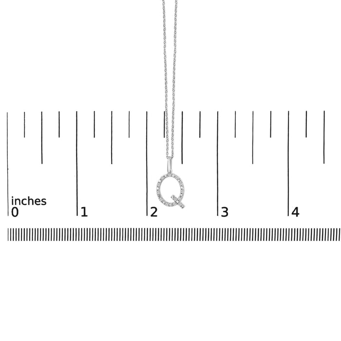 Diamond Accent A-Z Initial Pendant Necklace in Sterling Silver