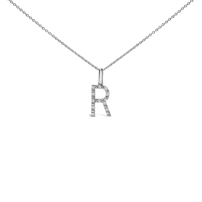 Diamond Accent A-Z Initial Pendant Necklace in Sterling Silver, photo 9