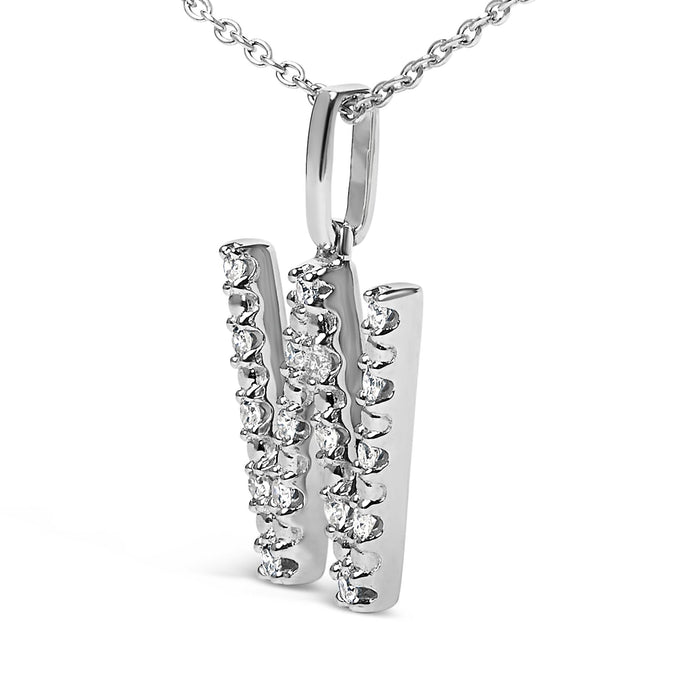 Diamond Accent A-Z Initial Pendant Necklace in Sterling Silver