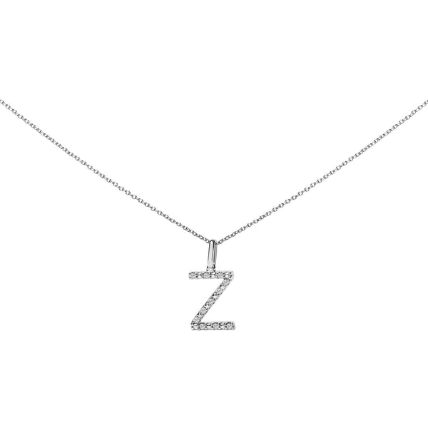 Diamond Accent A-Z Initial Pendant Necklace in Sterling Silver, photo 1