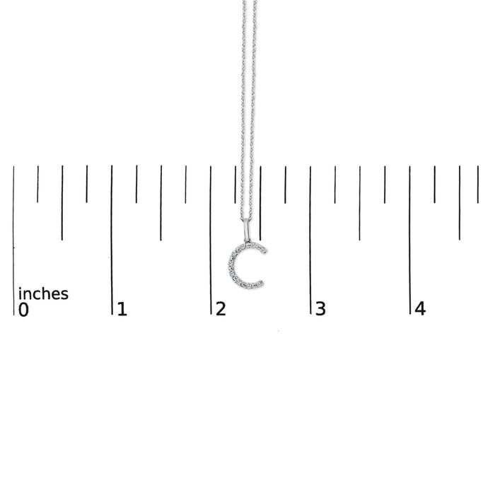 Diamond Accent A-Z Initial Pendant Necklace in Sterling Silver