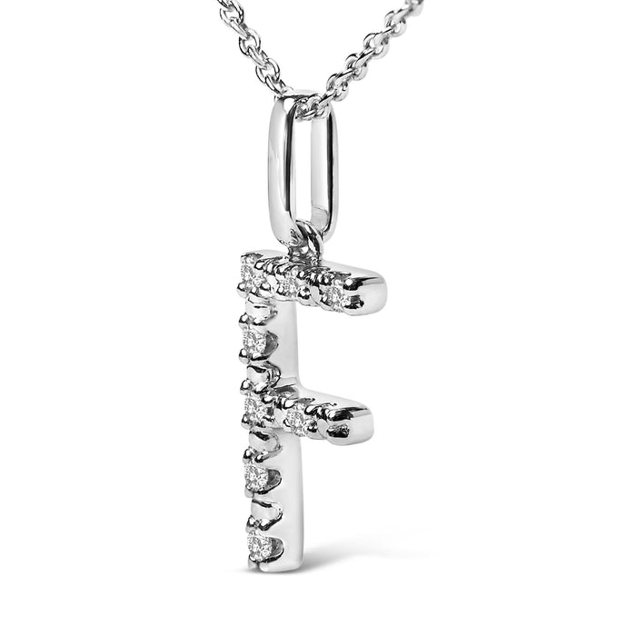 Diamond Accent A-Z Initial Pendant Necklace in Sterling Silver