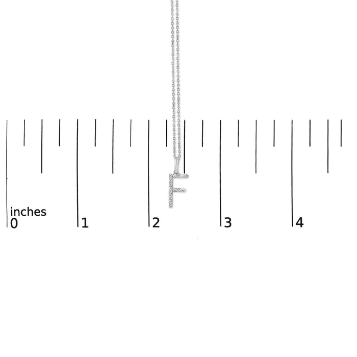 Diamond Accent A-Z Initial Pendant Necklace in Sterling Silver
