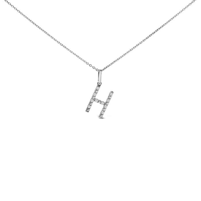 Diamond Accent A-Z Initial Pendant Necklace in Sterling Silver, photo 19