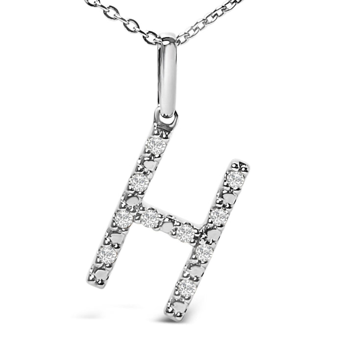 Diamond Accent A-Z Initial Pendant Necklace in Sterling Silver, photo 45