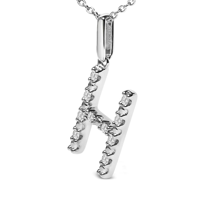 Diamond Accent A-Z Initial Pendant Necklace in Sterling Silver